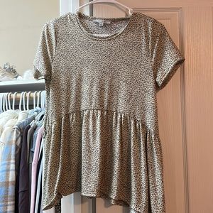 Cheetah Peplum Style Tee size S. Worn once!